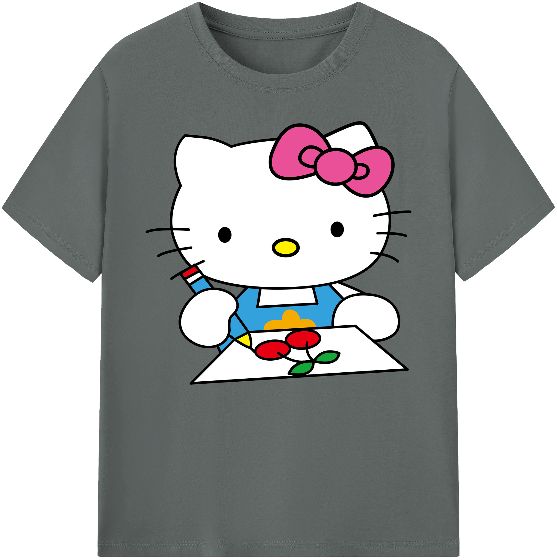 （画像用） Hello Kitty ハローキティ 綿100％ メンズ半袖Tシャツ｜肌触りやわらか＆通気性